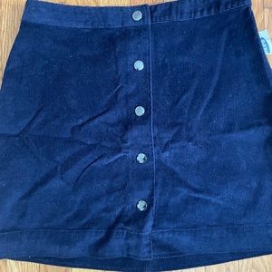 Navy Blue Corduroy Skirt